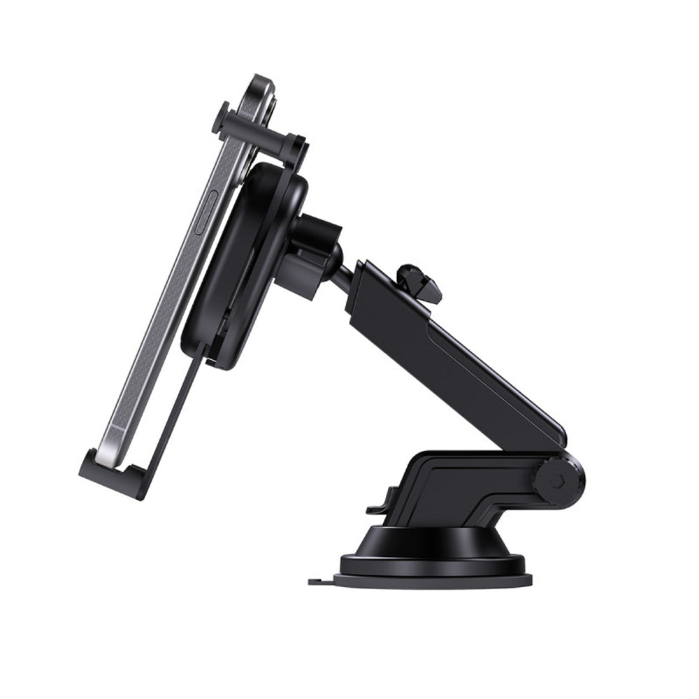 Baseus Stable Car Holder with 15W Inductive Charger, Gravity, and Suction Cup - Black