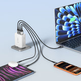 Tech-Protect NC200W-GaN 4-port 200W vægoplader - hvid