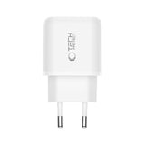 Tech-Protect NCA45W-GAN 2-Port 45W Wall Charger med USB-C-kabel - hvid
