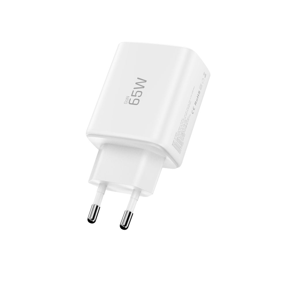 Tech-Protect NCA65W-GAN 3-port 65W vægoplader - hvid