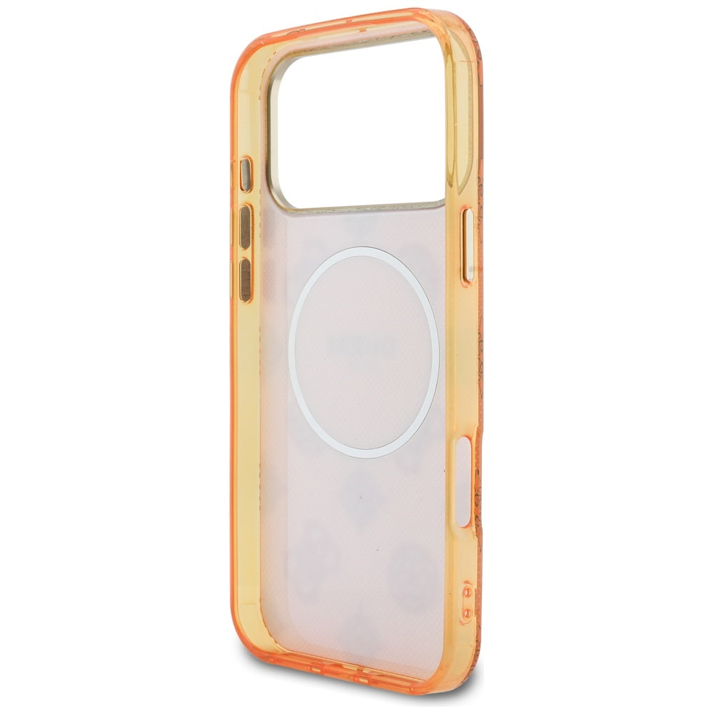 Guess IML Peony Dot MagSafe Case til iPhone 17 Pro Max - Orange