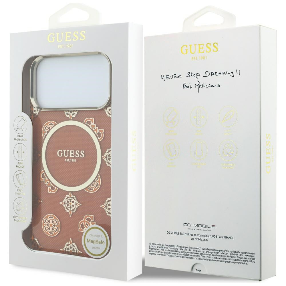 Guess IML Peony Dot MagSafe Case til iPhone 17 Pro Max - Orange