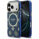 Guess IML Peony Dot MagSafe Case til iPhone 17 Pro - Blå