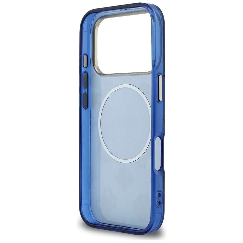 Guess IML Peony Dot MagSafe Case til iPhone 17 Pro - Blå