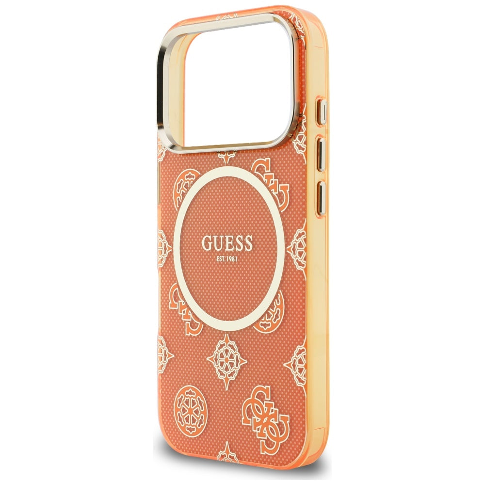 Guess IML Peony Dot MagSafe Case til iPhone 17 Pro - Orange