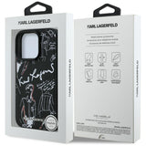Karl Lagerfeld Grained Pattern & Logo MagSafe Case til iPhone 16 Pro Max - sort