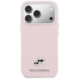 Karl Lagerfeld Karl & Choupette Head Pins Saffiano MagSafe Case til iPhone 17 Pro - Pink