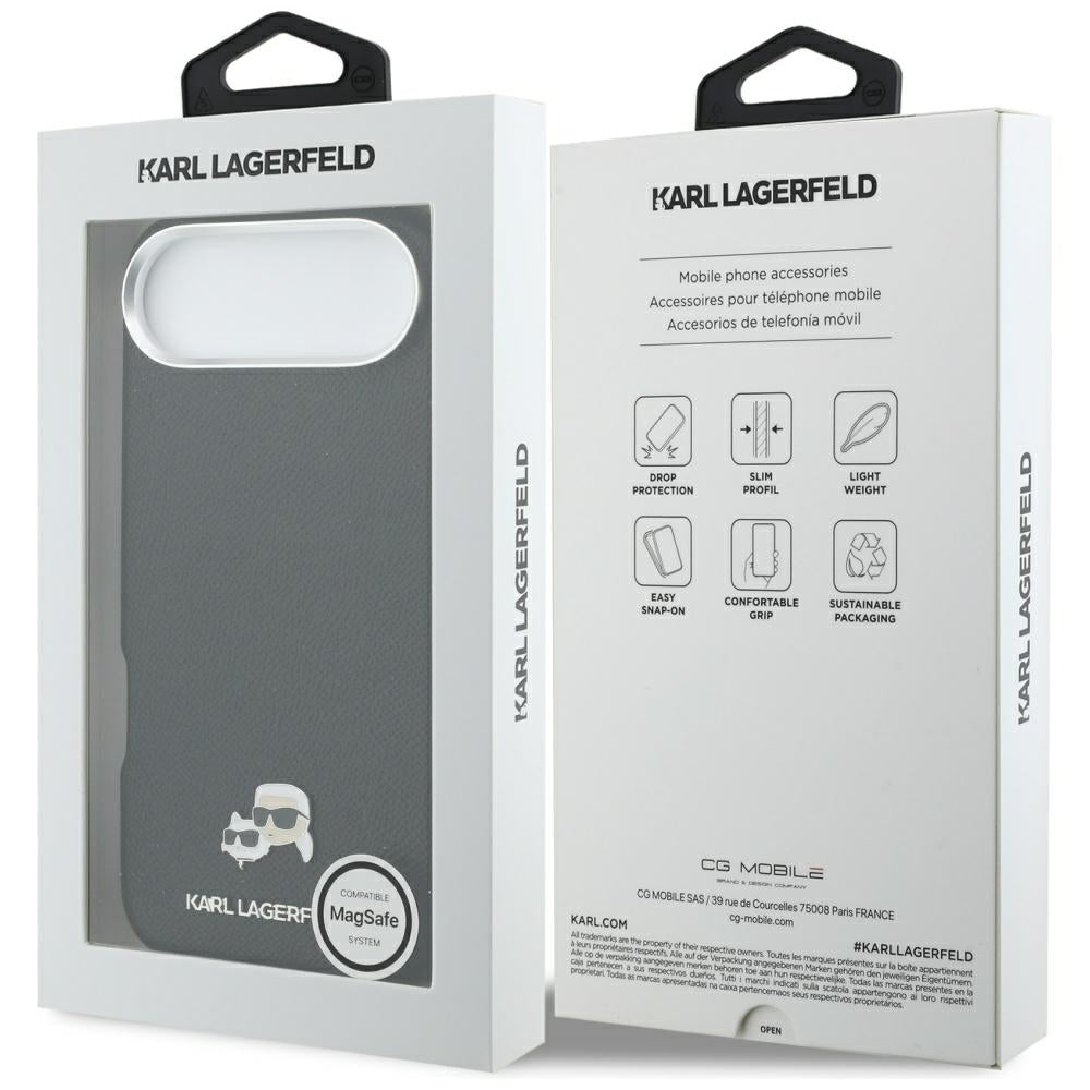 Karl Lagerfeld Karl & Choupette Head Pins Saffiano MagSafe Case til iPhone Air - sort