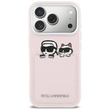Karl Lagerfeld Karl & Choupette Print & Pocket Case til iPhone 17 Pro - Pink