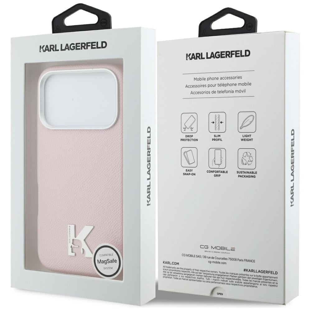 Karl Lagerfeld Karl Head Logo MagSafe Case til iPhone 17 Pro Max - Pink