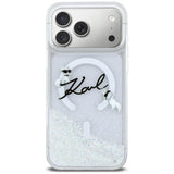 Karl Lagerfeld Liquid Glitter Karl Script Logo MagSafe Case til iPhone 17 Pro Max - Klar