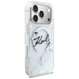 Karl Lagerfeld Liquid Glitter Karl Script Logo MagSafe Case til iPhone 17 Pro - Klar