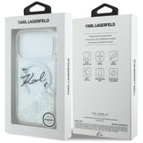 Karl Lagerfeld Liquid Glitter Karl Script Logo MagSafe Case til iPhone 17 Pro - Klar