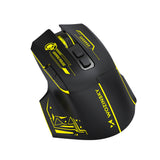 Wozinsky WMGB-1181 Wireless Optical Gaming Mouse 3200 DPI with Built-in Battery and Backlight - Black and Yellow