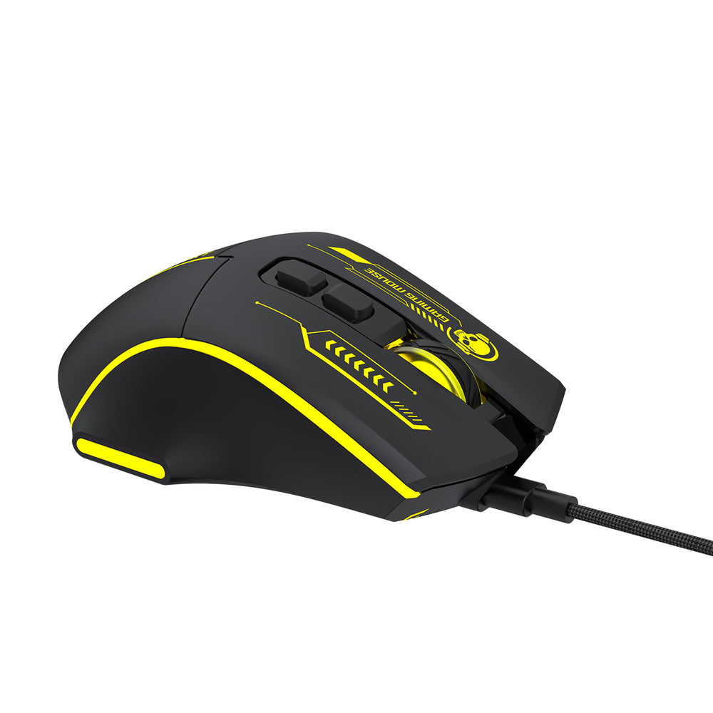 Wozinsky WMGK-1181W Wired Optical Gaming Mouse 7200 DPI with Backlight - Black and Yellow