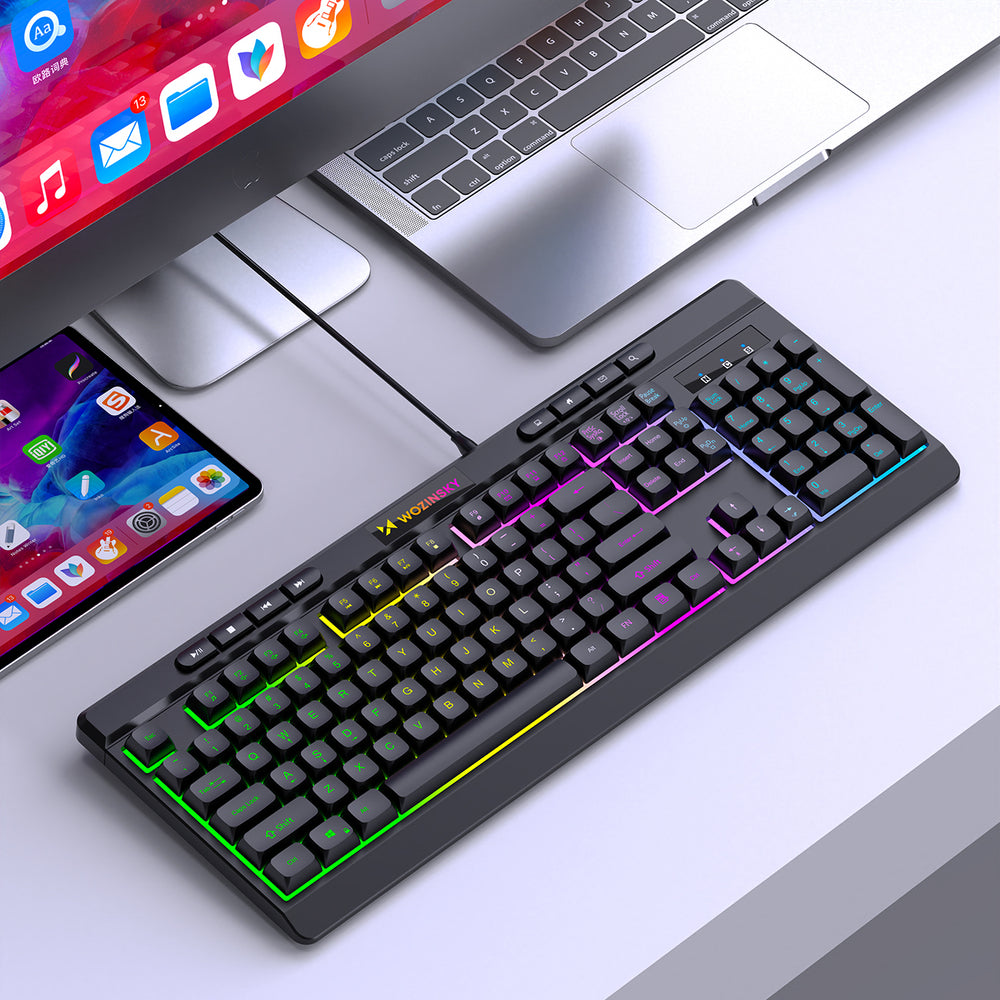 Wozinsky WKG-1044 Wired Backlit Membrane Gaming Keyboard - Black