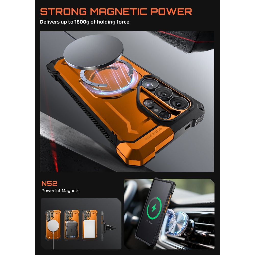 Supcase UB Grip Mag MagSafe Case til Samsung Galaxy S26 Ultra - orange og sort
