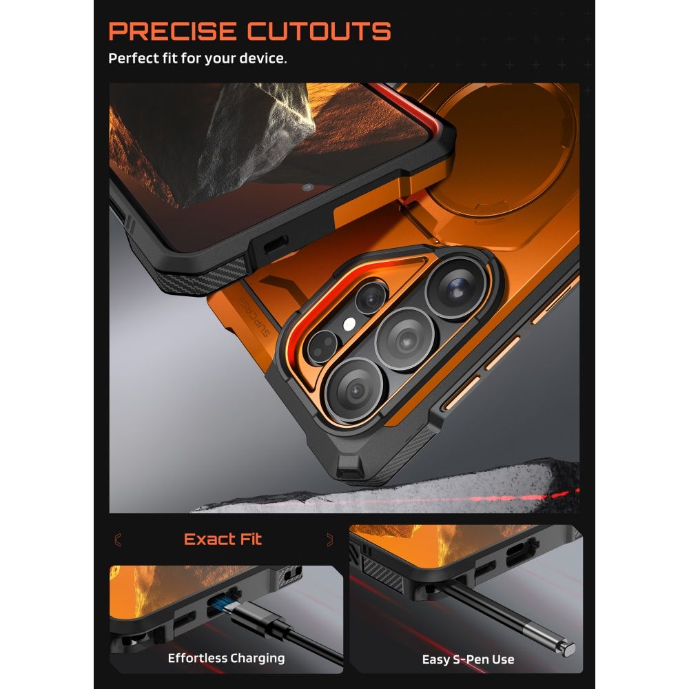 Supcase UB Grip Mag MagSafe Case til Samsung Galaxy S26 Ultra - orange og sort
