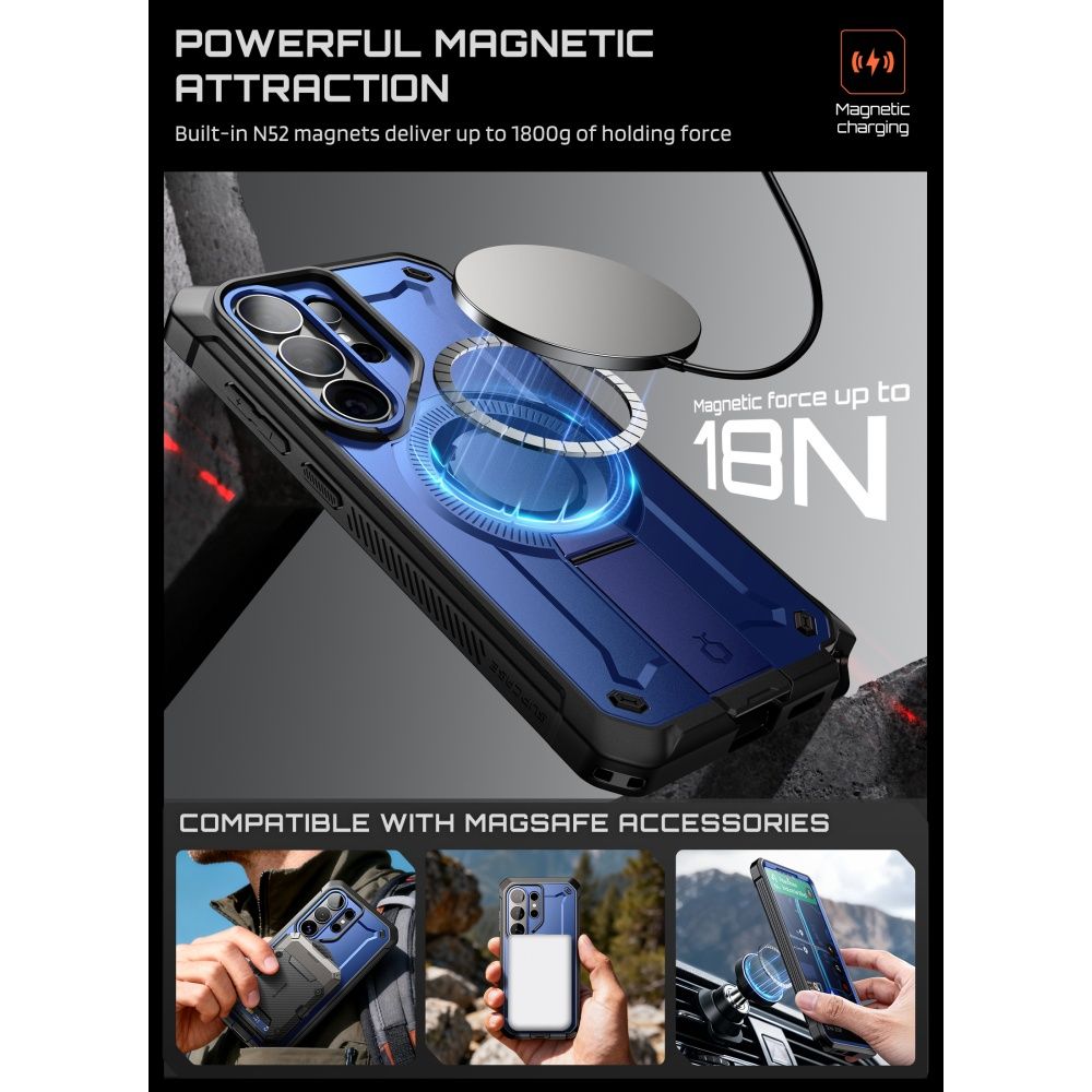 Supcase Unicorn Beetle Pro Mag MagSafe 2-set Case til Samsung Galaxy S26 Ultra - sort og marineblå