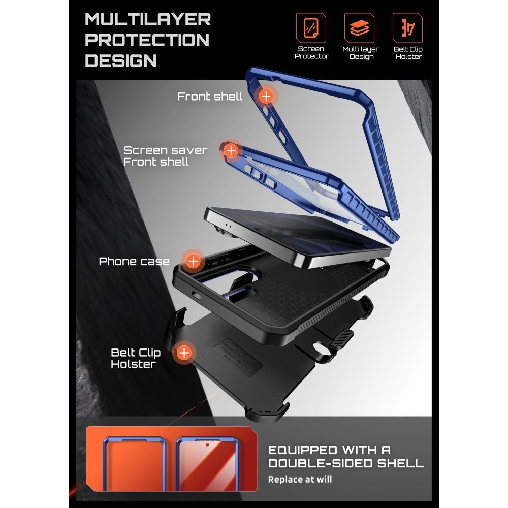 Supcase Unicorn Beetle Pro Mag MagSafe 2-set Case til Samsung Galaxy S26 Ultra - sort og marineblå