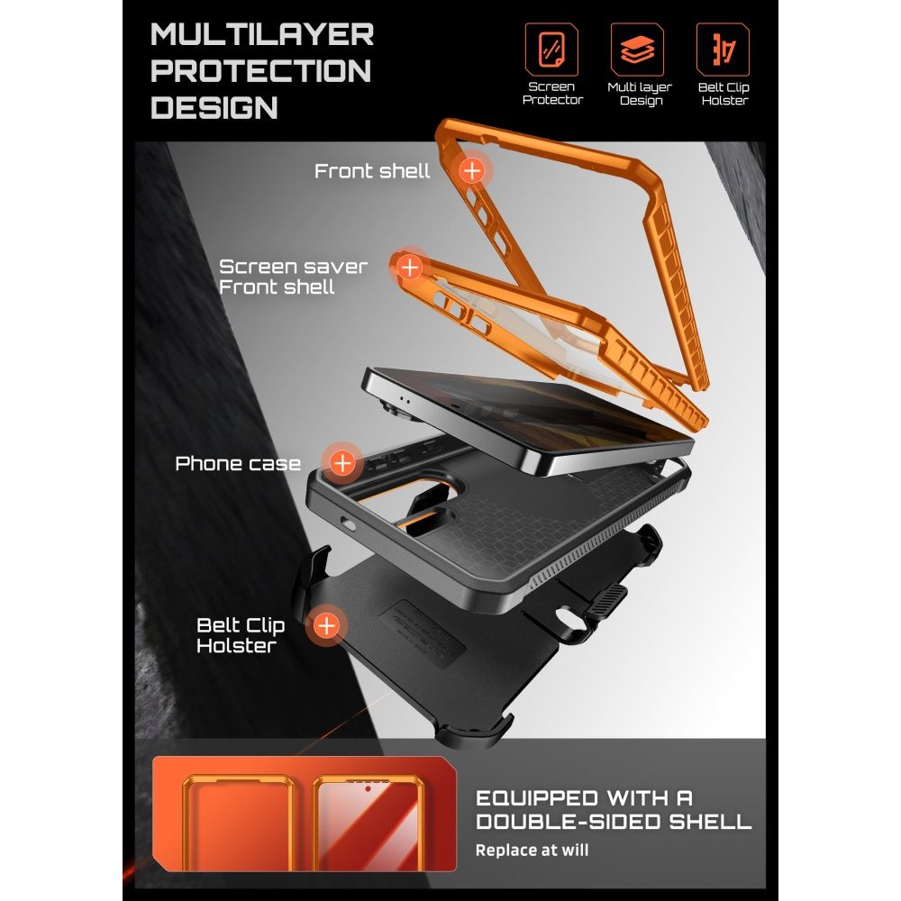 Supcase Unicorn Beetle Pro Mag MagSafe 2-set Case til Samsung Galaxy S26 Ultra - sort og orange