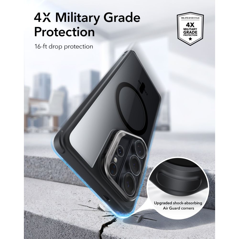 ESR Classic Hybrid Kickstand MagSafe Case til Samsung Galaxy S26 Ultra - Klar sort
