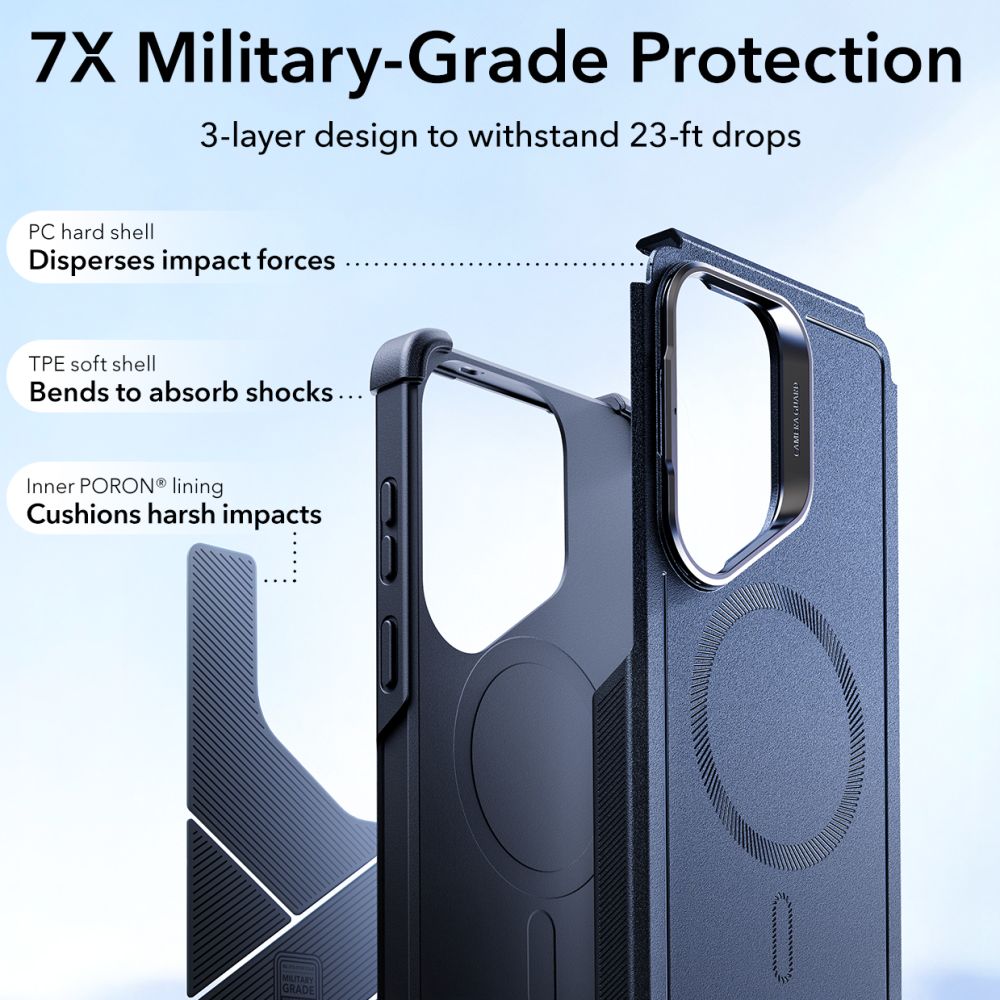 ESR Cyber Tough Kickstand MagSafe Case til Samsung Galaxy S26 Ultra - Navy Blue