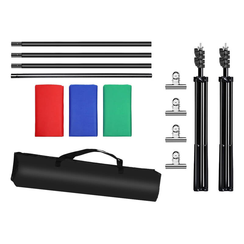 Puluz 2x3m foto baggrunds sæt / stand + foto baggrunde 3 stykker PKT5205