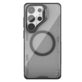 Nillkin Iceblade Prop Magnetic Case med kameraomslag og stativ Kompatibel med MagSafe til Samsung Galaxy S26 Ultra - Transparent sort