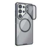 Nillkin Iceblade Prop Magnetic Case med kameraomslag og stativ Kompatibel med MagSafe til Samsung Galaxy S26 Ultra - Transparent sort