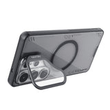 Nillkin Iceblade Prop Magnetic Case med kameraomslag og stativ Kompatibel med MagSafe til Samsung Galaxy S26 Ultra - Transparent sort