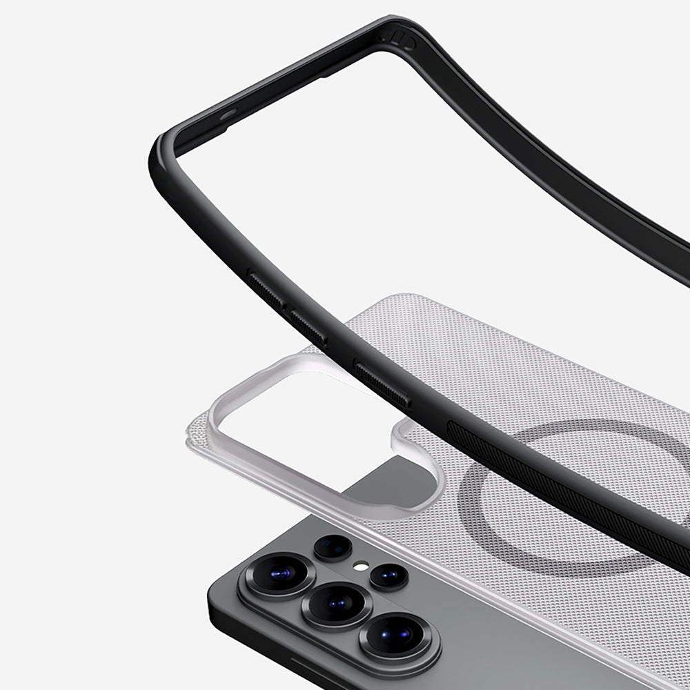 Nillkin Super Frosted Shield Pro Magnetic Case Kompatibel med MagSafe til Samsung Galaxy S26 Ultra - Gennemlysende sort