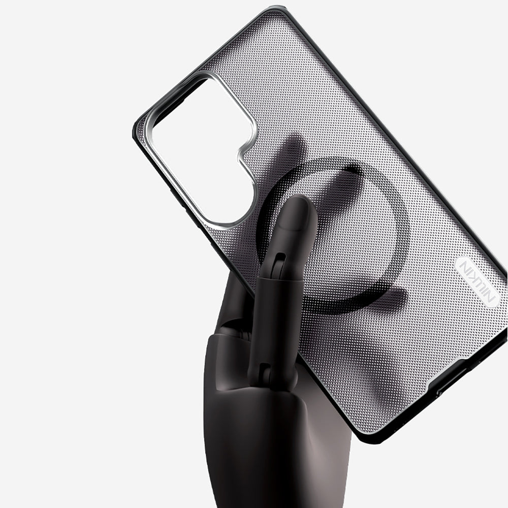 Nillkin Super Frosted Shield Pro Magnetic Case Kompatibel med MagSafe til Samsung Galaxy S26 Ultra - Gennemlysende sort
