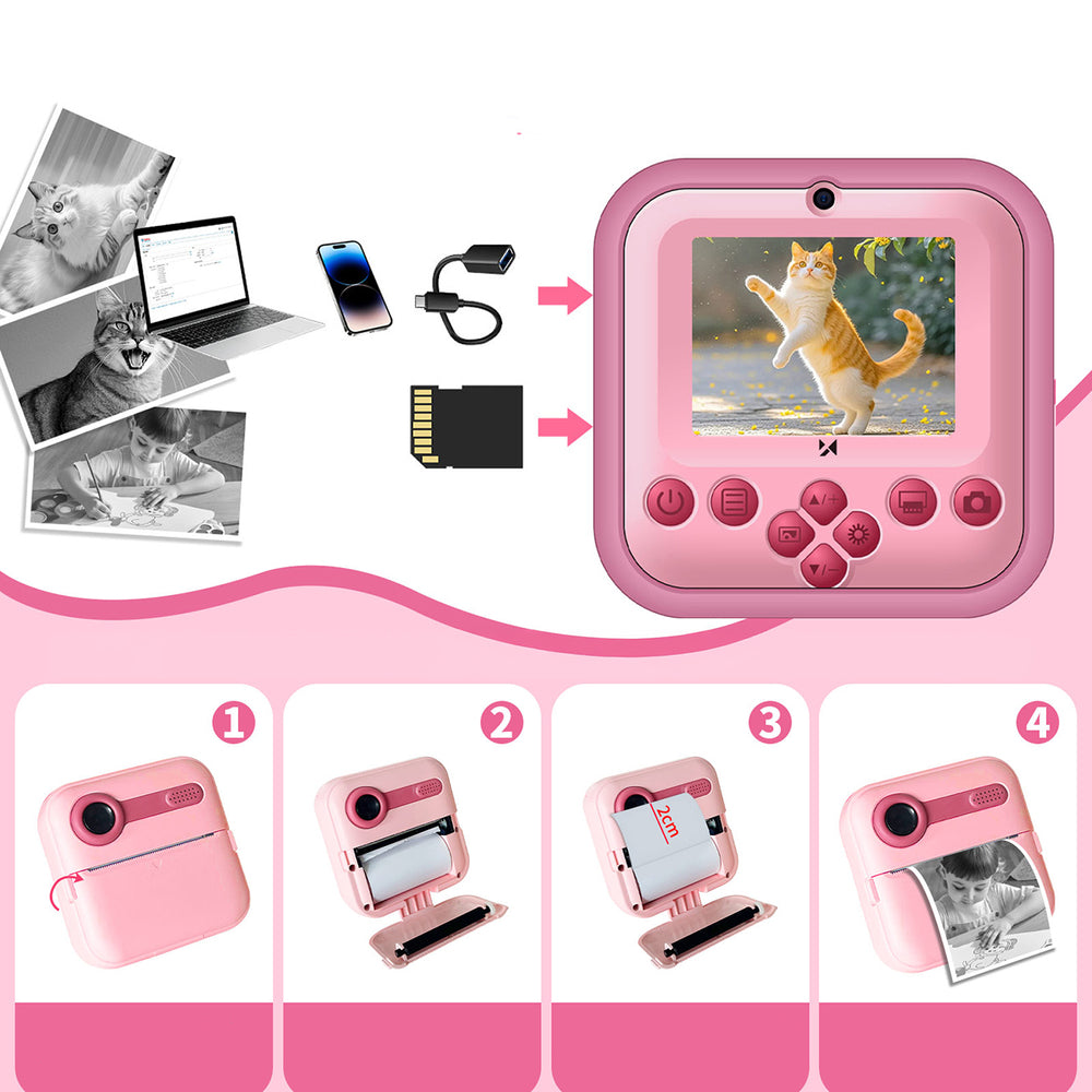 Wozinsky WDT-03 thermal printer camera for children - pink