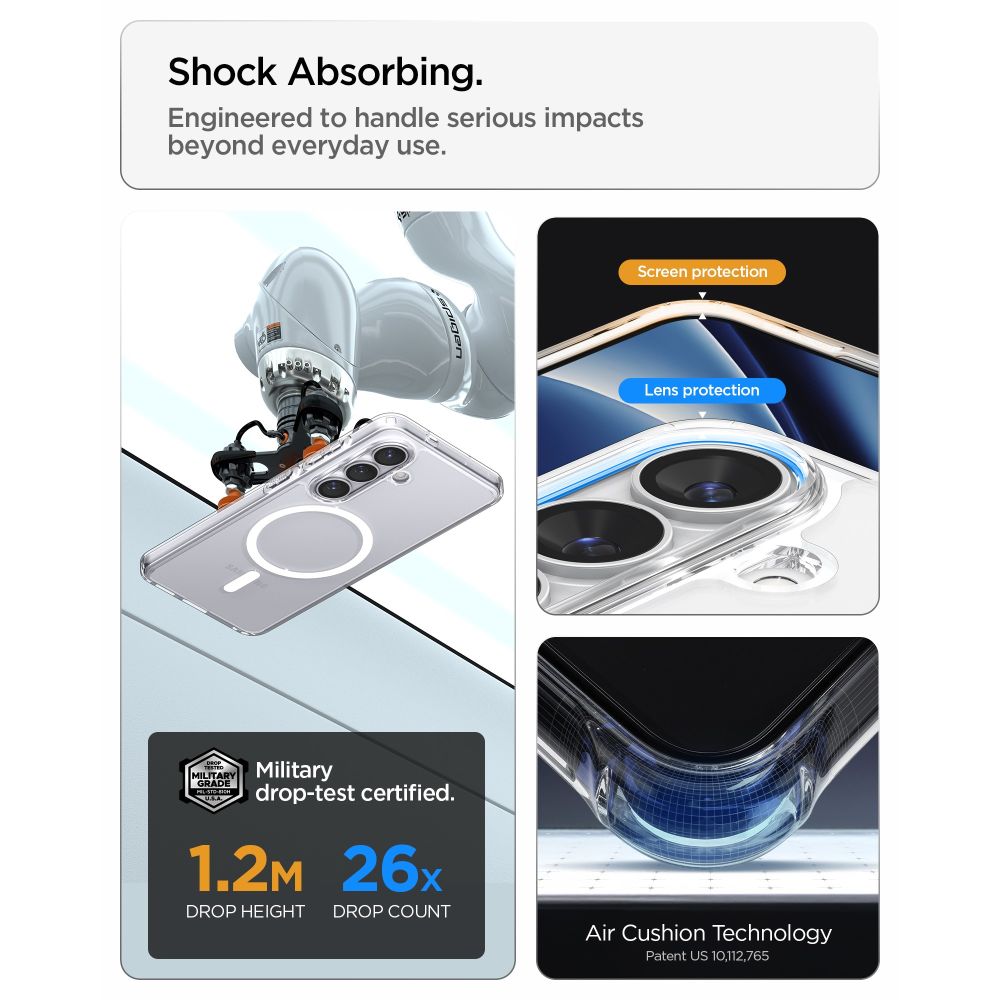 Spigen Ultra Hybrid Mag MagSafe Case til Samsung Galaxy S26 - Klar og hvid