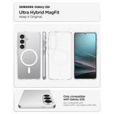 Spigen Ultra Hybrid Mag MagSafe Case til Samsung Galaxy S26 - Klar og hvid