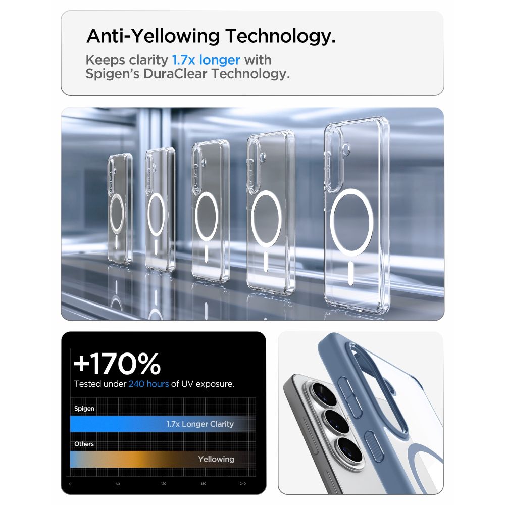 Spigen Ultra Hybrid Mag MagSafe Case til Samsung Galaxy S26 - Clear Blue