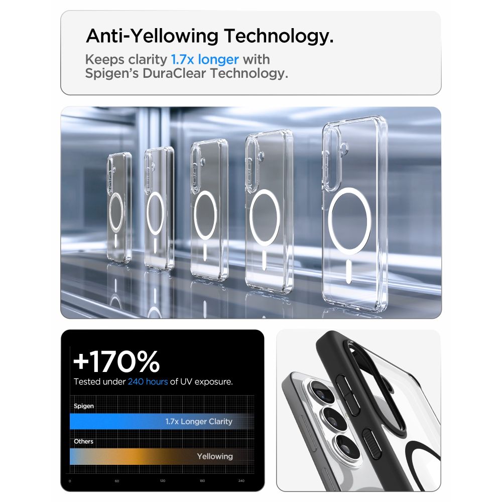 Spigen Ultra Hybrid Mag MagSafe Case til Samsung Galaxy S26 - Clear Black