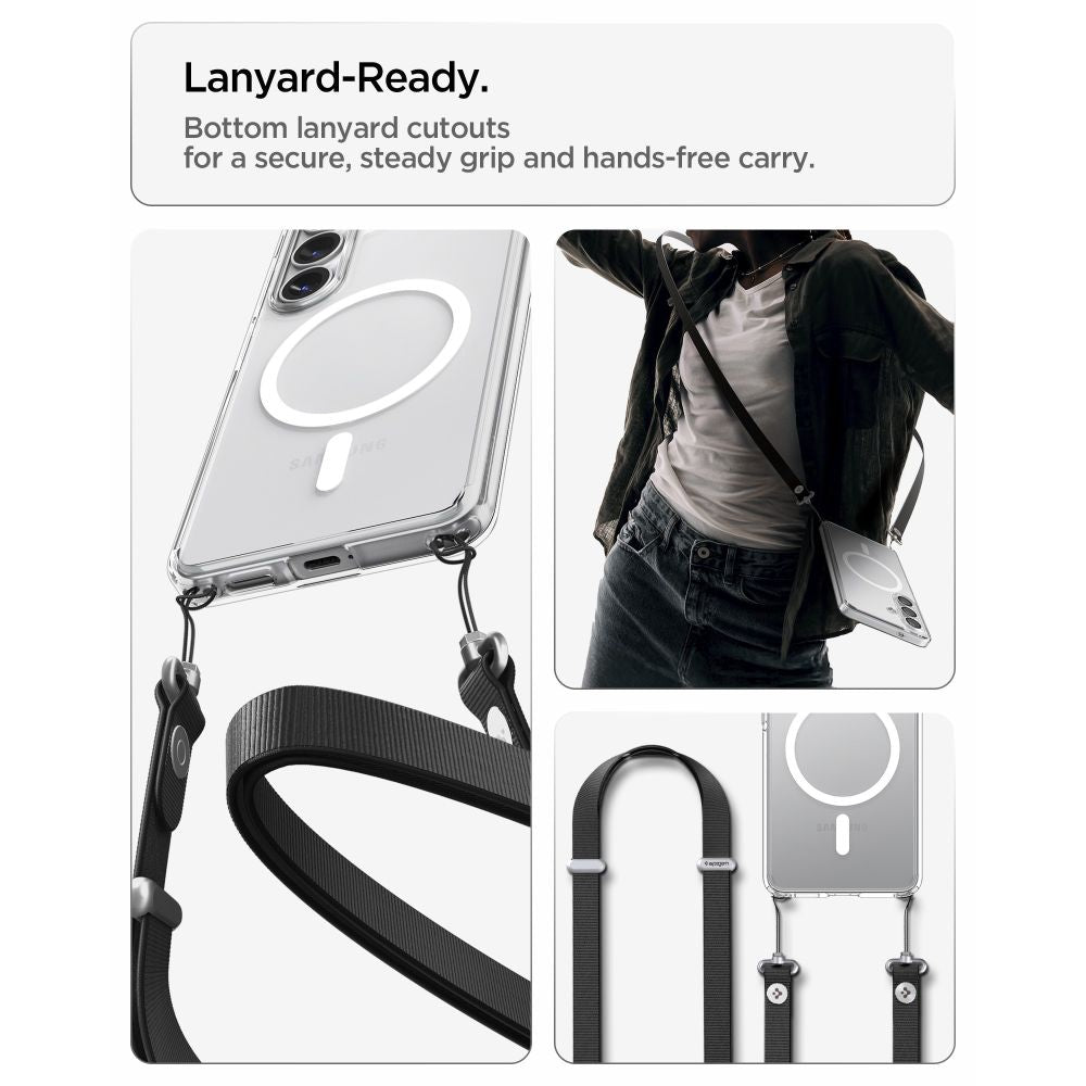 Spigen Ultra Hybrid Mag MagSafe Case til Samsung Galaxy S26+ - Klar og hvid