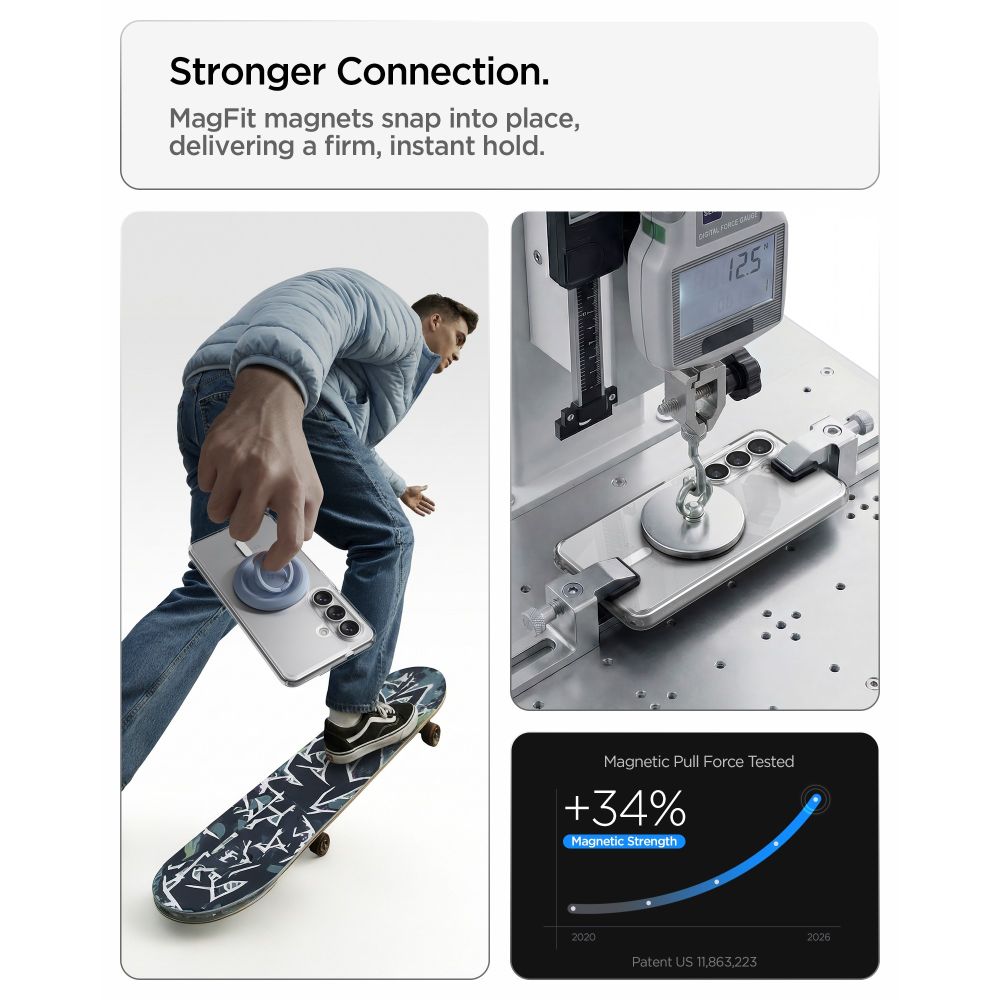 Spigen Ultra Hybrid Mag MagSafe Case til Samsung Galaxy S26+ - Klar og hvid