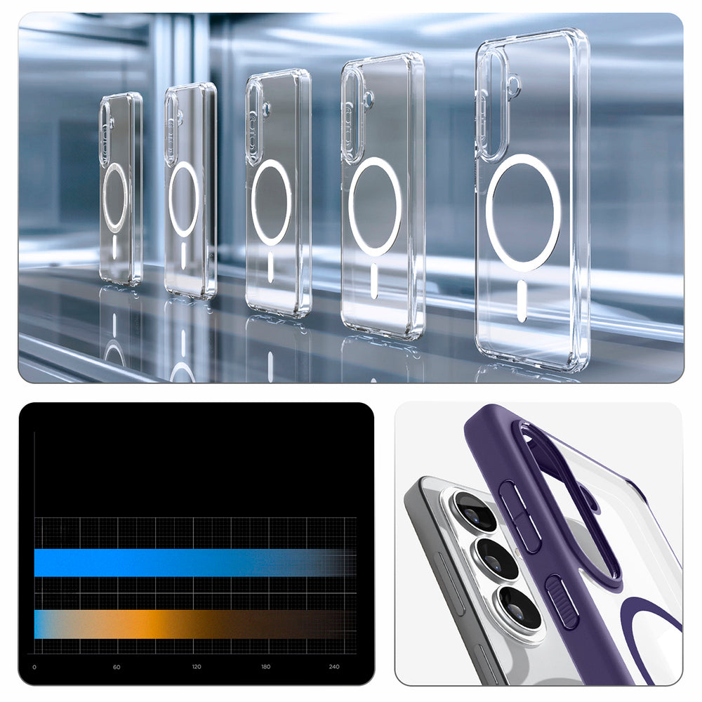 Spigen Ultra Hybrid Mag MagSafe Case til Samsung Galaxy S26+ - Clear Navy Blue