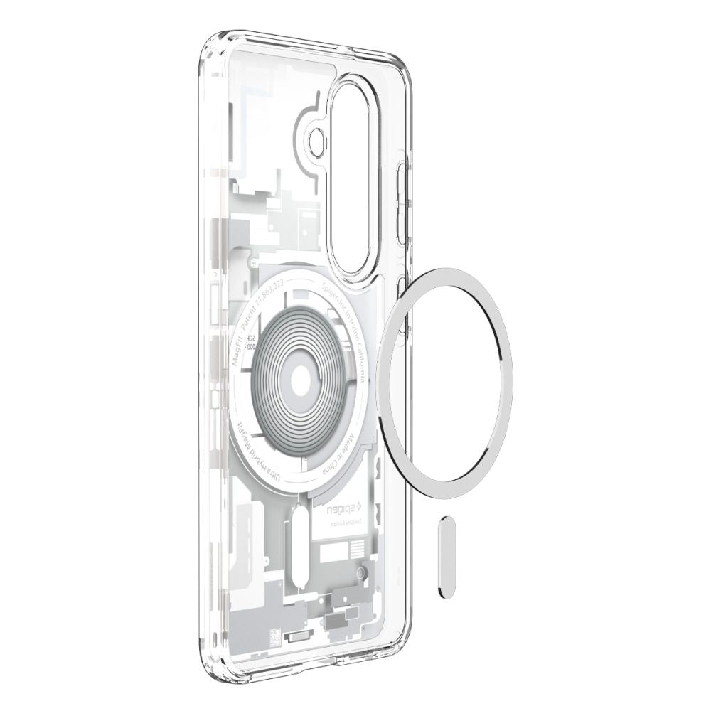 Spigen Ultra Hybrid Mag MagSafe Case til Samsung Galaxy S26+ Zero One - Klar og hvid