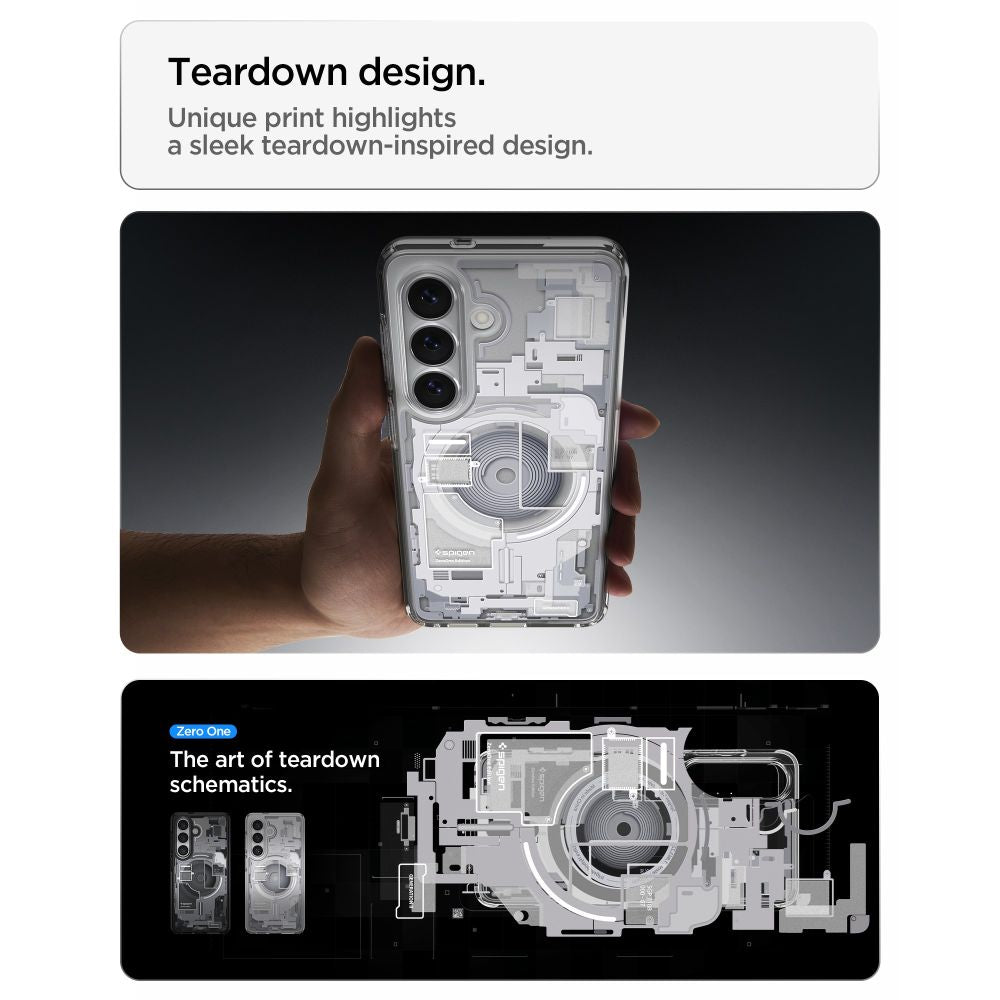 Spigen Ultra Hybrid Mag MagSafe Case til Samsung Galaxy S26+ Zero One - Klar og hvid