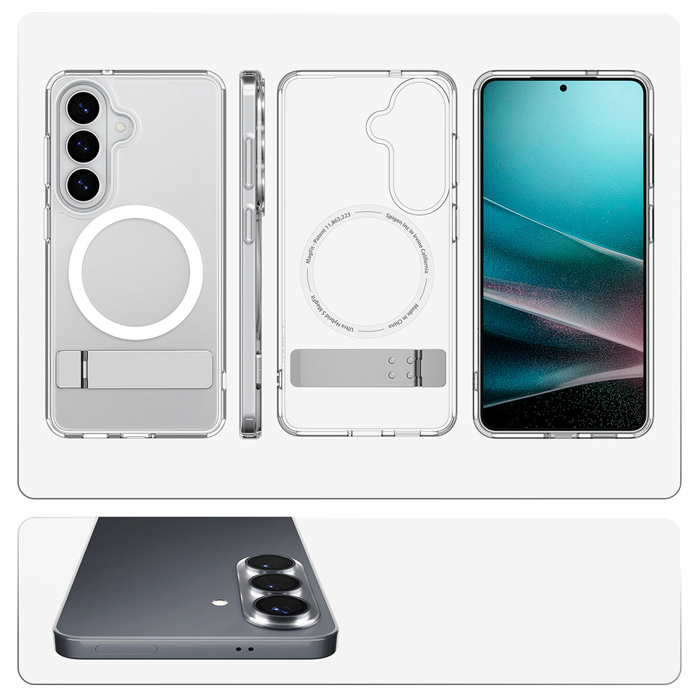 Spigen Ultra Hybrid S Mag MagSafe Case til Samsung Galaxy S26+ - Klar og hvid