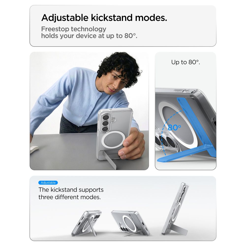 Spigen Ultra Hybrid S Mag MagSafe Case til Samsung Galaxy S26+ - Klar og hvid