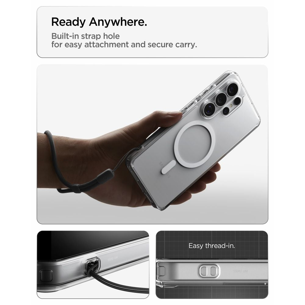 Spigen Ultra Hybrid Mag MagSafe Case til Samsung Galaxy S26 Ultra - Klar og hvid