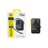 Baseus EnerCore CG11 70W 6-in-1 Travel Adapter with Retractable USB-C Cable - Black