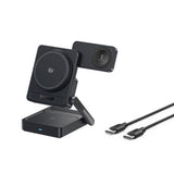 Baseus PicoGo AF21 3-in-1 Qi2.2 35W Wireless Charger with 1m USB-C Cable - Black