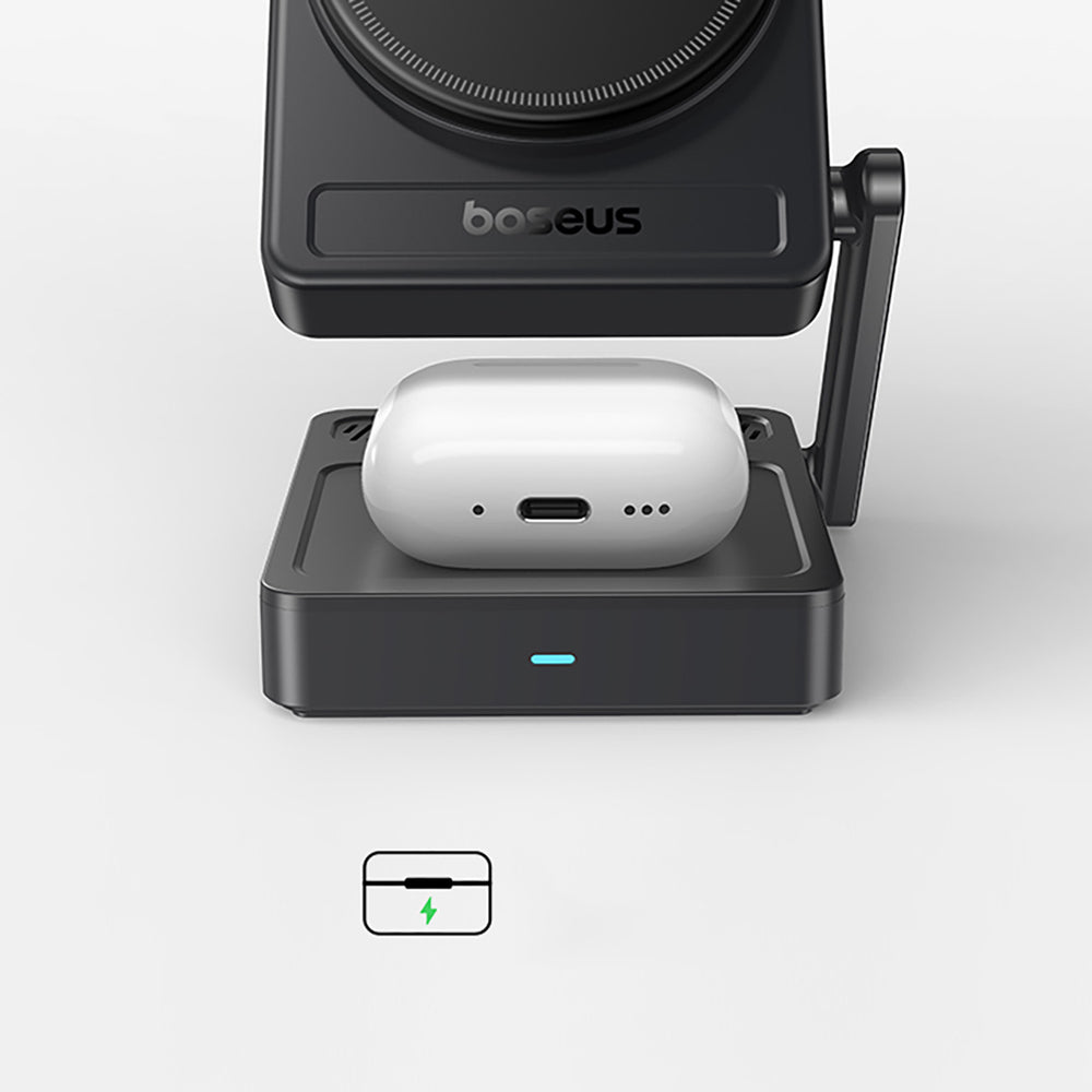 Baseus PicoGo AF21 3-in-1 Qi2.2 35W Wireless Charger with 1m USB-C Cable - Black