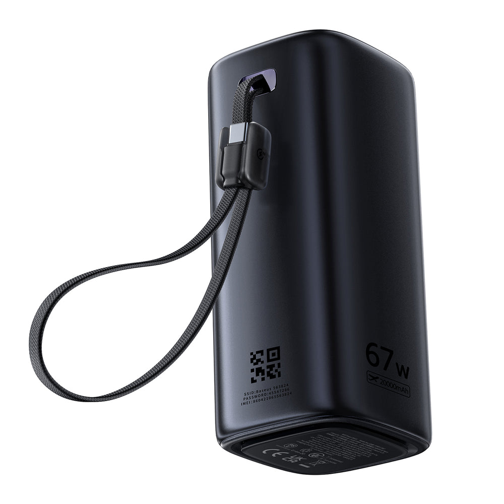 Baseus EnerGeek GX11 MiFi 20000mAh 67W Power Bank with Wi-Fi Function - Black
